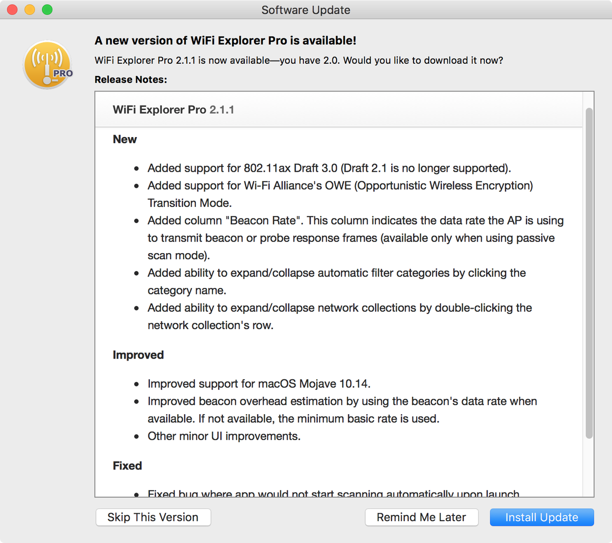 wifi explorer 2.3.1 mac requirements